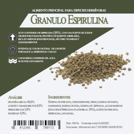 Granulo Espirulina 100 grs (Aquamail) 100 grs
