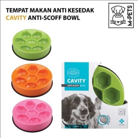 Cavity Slow Feed Round Bowl 25x25x5.8 cm (M Pets)