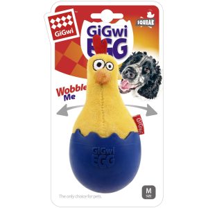 Juguete EGG gallo bamboleo – TPR extra resitente GiGwi (7 cm)