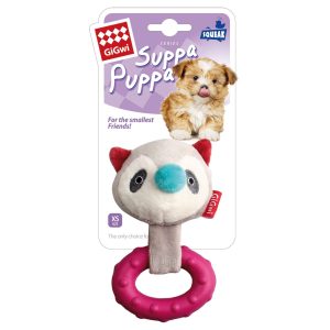 Juguete para cachorros Suppa Puppa mapache de GIGWI (14 cm)