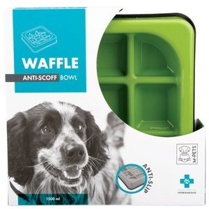 Waffle Slow Feed Square Bowl 25x25x5.5 cm (M Pets)