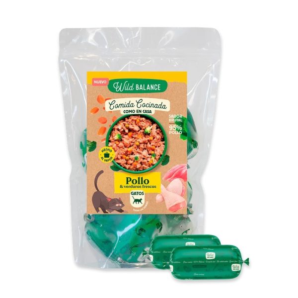 Comida Cocinada de Pollo con verduras para gatos