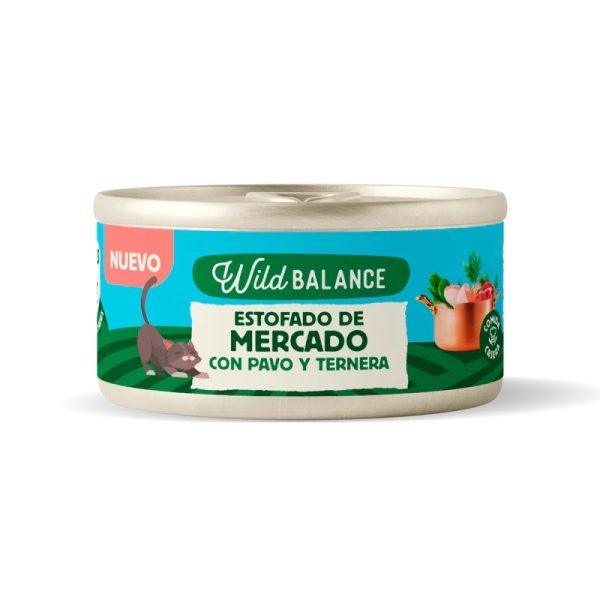 Lata de Estofado de Mercado con Pavo y Ternera para Gatos 80gr