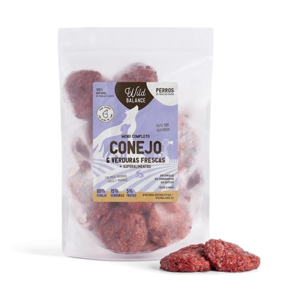 Menú BARF de Conejo con verduras frescas para perros