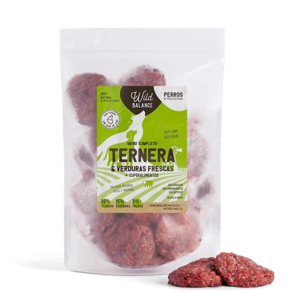 Menú BARF de Ternera con verduras frescas para perros